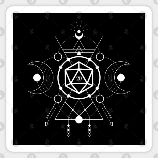 D20 Dice Sacred Symbols TRPG Tabletop RPG Gaming Addict Sticker by dungeonarmory